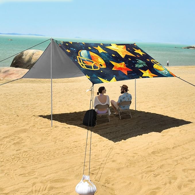 Rugby Pattern (59) Camping Sun Shelter Beach Tent Portable Beach Sun Shade Outdoor Canopy for Camping Trips Fishing Picnic