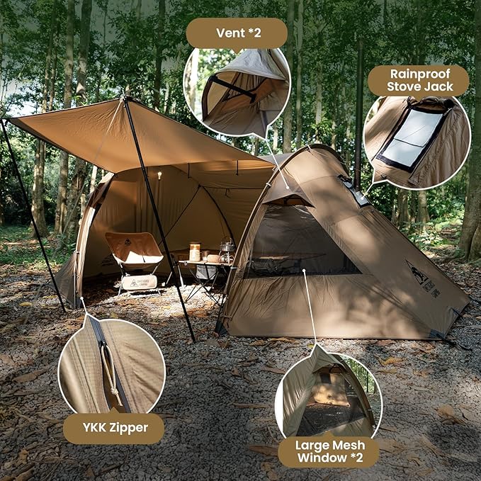 OneTigris Raven NEST Tunnel Hot Tent + Mesh Inner