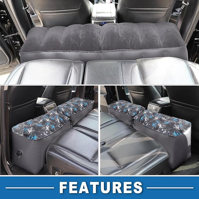 Car Mattress Sleeping Mat Comfortable Rear Seat Air Bed Gap Pad for Napping Travel