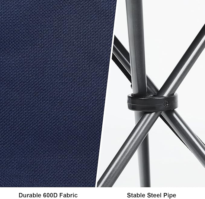 18 Folding Tripod Stool for Adults Heavy Duty Lightweight Portable Three Leg Tall Camping Stool Collapsible Backpacking Tripod Seat Chair for Fishing Hunting Support 225 lbs Blue