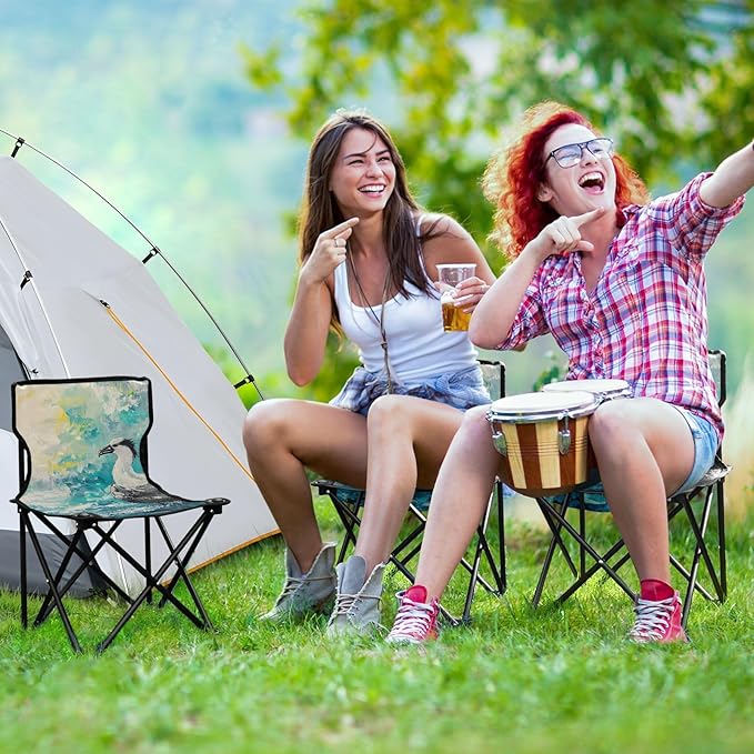 Vulture Portable Camping Chairs Folding Chair - Durable Oxford Fabric Lightweight Iron Frame Easy Fold Design - Ideal for Outdoor Activities Camping Fishing and Travel