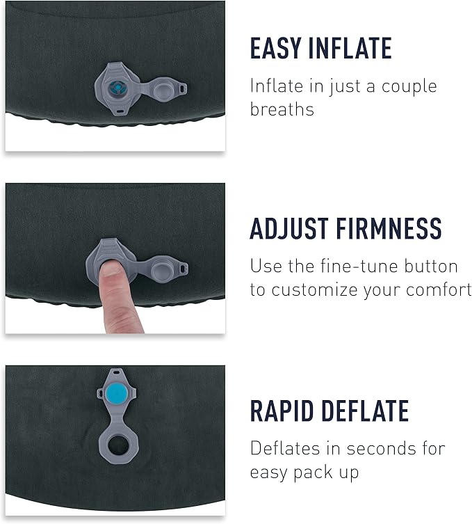 Sea to Summit Aeros Ultralight Inflatable Camping and Travel Pillow Deluxe Aqua
