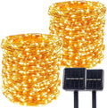 Solar String Lights for Outside2Pack 66FT 200 LEDs Solar Fairy LightsWaterproof 8 Modes Button Outdoor String Light for Patio Garden Backyard Tree Wedding ChristmasCopper WireWarm White