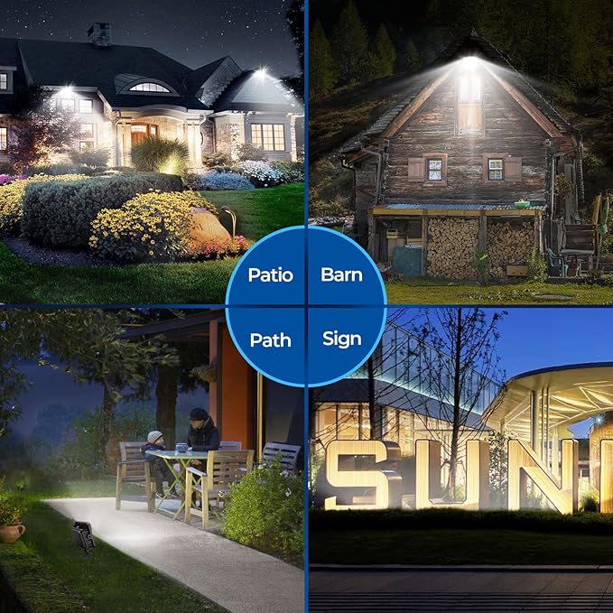 CINOTON 50W LED Flood Light Outdoor 7000LM IP65 Waterproof Security Wall Pack Light Fixture with 180°Knuckle for Patio Porch Garage Garden Lanscape 5000K Daylight 100-277V 2 Pack
