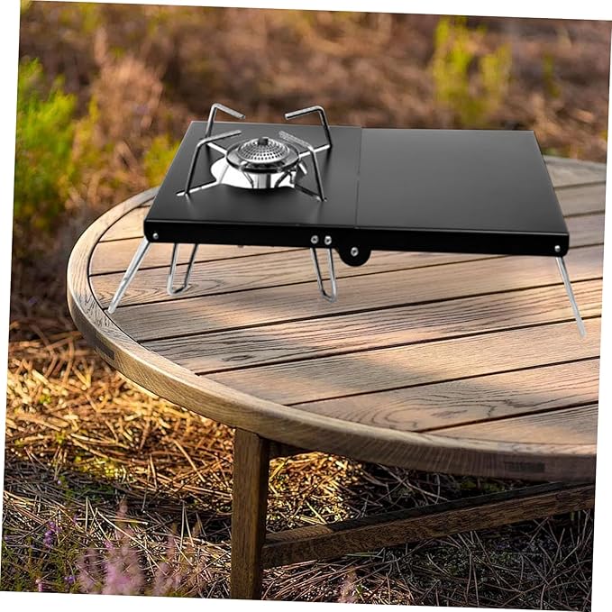 YARNOW Collapsible Outdoor Grill Table Portable Camping Stove Holder Picnic Table for and Campfire Cooking