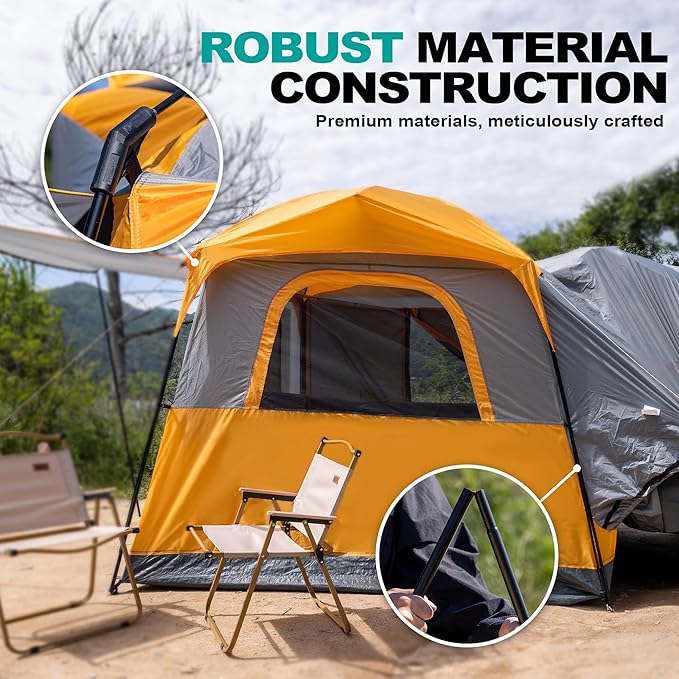 SUV Tent for CampingWaterproof PU2000mm Fits 5-8 PeopleSpacious Double Layer Design Includes Rainfly &amp Storage Bag 8FT L x 8FT W x 7.2FT H | for Camping Waterproof PU2000mm Spacious Double