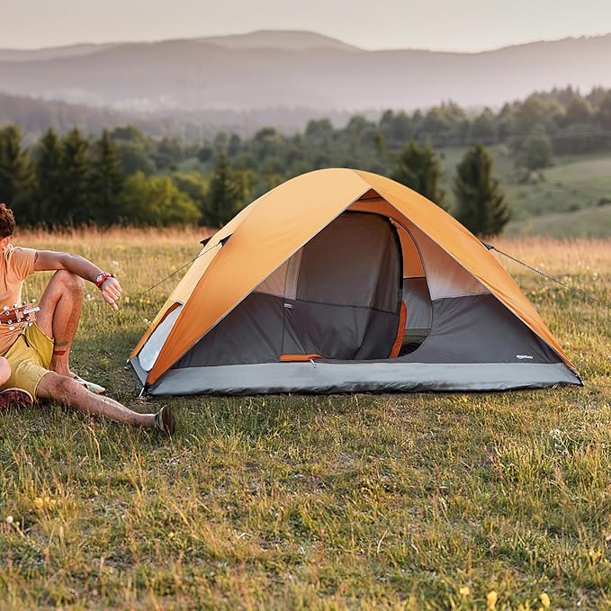 Amazon Basics Camping Tent 3-Season Dome Design with Rainfly