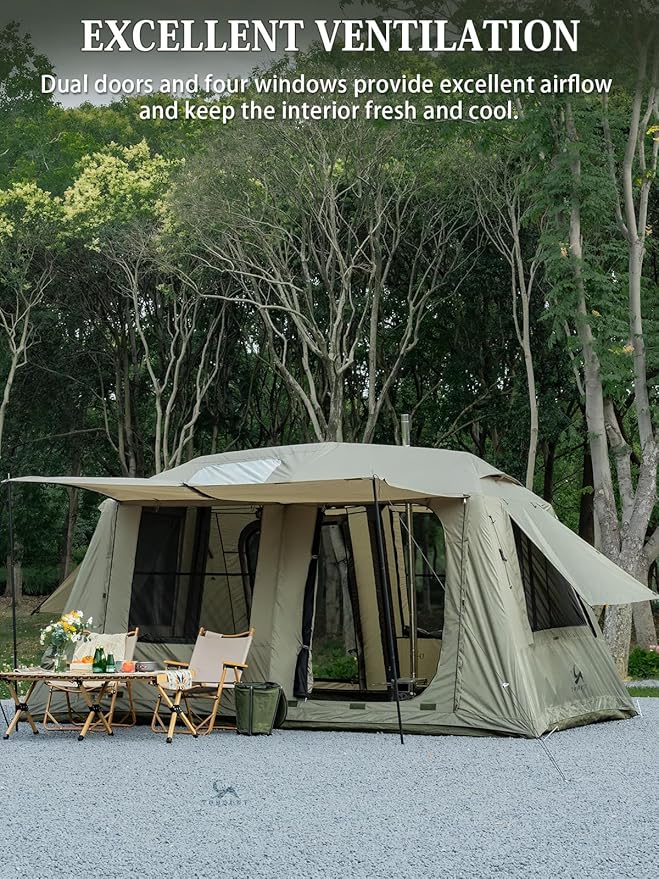 MC TOMOUNT Inflatable Tents for Camping 6/8/10 Person Large Family Blow Up Camping Tent with Hand Pump Easy Setup Air Glamping Tent for Outdoor Picnic Party