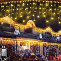 66FT 670 LED Christmas Lights 148 Ice Drops 12 Modes and Timer Memory Dimmable Outdoor Waterproof Hanging String Light for Xmas Holiday Wedding Garden Fence House Tree Outside Decor (Warm White)