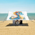 ALAZA Baby Dragon Cartoon Beach Tent Sun Shelter UPF50+ Protection Beach Shade Canopy w/ 4 Sandbags for Outdoor Camping Fishing Backyard Fun Picnic 10x9 ft