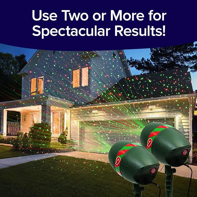 Star Shower Ultra 9 Outdoor Laser Light Show with Remote AS SEEN ON TV New 9 Unique Patterns Showers Home w/Thousands of Lights 3 Color Combinations Motion or Still Up to 3200 Sq Ft