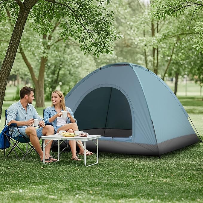 Outvita Camping Tent 4 Person Dome Tents with Rainfly &amp Carrying Bag Waterproof Easy Setup Tent with Mesh Windows for Camping &amp Hiking