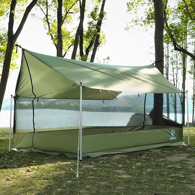 REDCAMP Large Hammock Hot Tent with Stove Jack Waterproof &amp Windproof Winter Wall Tent with Snow Skirt Ultralight 4 Season Tents for Camping Hiking Bushcraft Backpacking Hunting