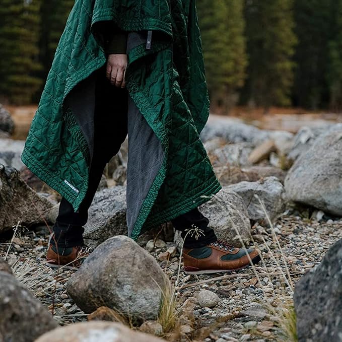 KAMMOK Field Blanket - Microfleece Water Resistant Portable Durable Indoor/Outdoor Camp Blanket (84 in × 50 in) - Pine Green