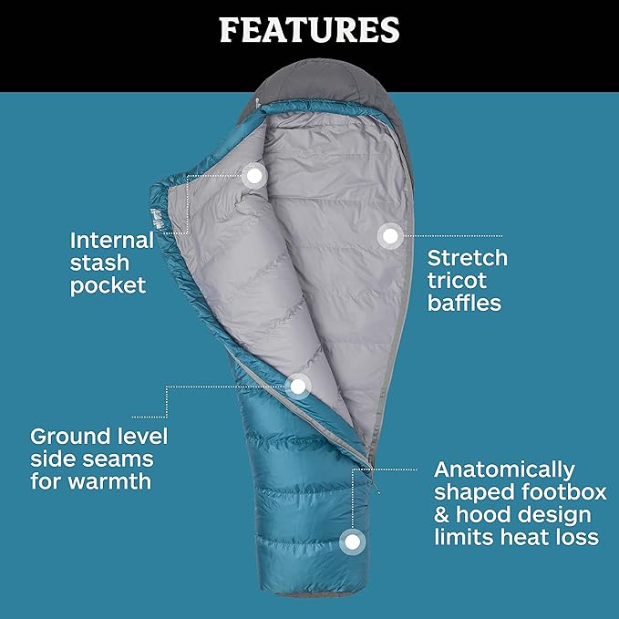 MARMOT Women's Lozen 30° Sleeping Bag 650 Fill Down for Camping &amp Backpacking