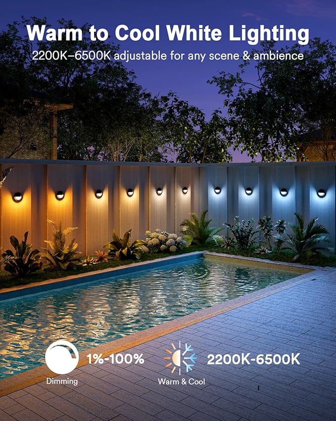 Lumary 12-24V Smart Low Voltage Deck Lights with Hub 4Inch RGB+CCT Outdoor Privacy Fence Lights IP65 Waterproof Landscape Lighting for Step Deck Patio Compatible with Alexa &amp Google 6Pack