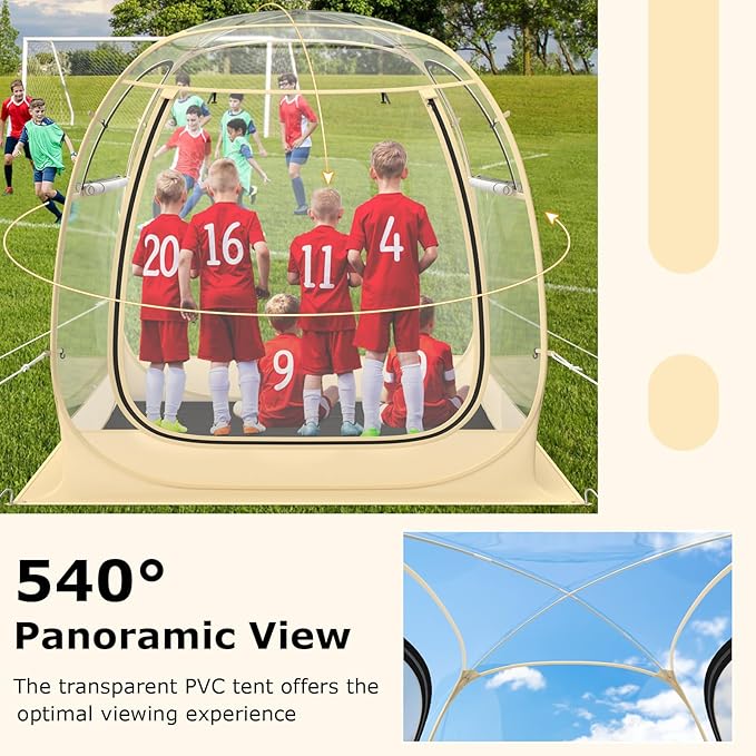 Goplus Sports Tent Instant Pop up Weatherproof Shelter Portable &amp Foldable Outdoor Clear View Bubble Tent w/Carrying Bag Floor Mat Watch Sports Events Camping