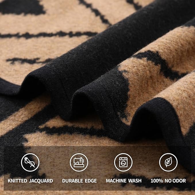 ACUSHLA Merino Wool Camp Blanket - Soft Warm Thick Washable Large Outdoor Camping Travel Throw Blanket All Weather Sierra Khaki 79 x63