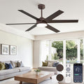 Fanbulous 56 Inch Ceiling Fans with Lights and Remote Reversible 6 Blades Dimmable 3000K-6000K Adjustable Outdoor Ceiling Fans for Patios Large Ceiling Fan for Indoor or Covered Outdoor-Brown