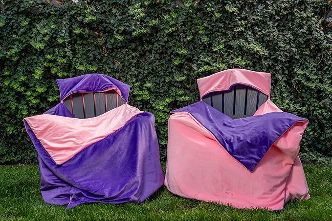 Fully Enclosed Insulated Faux Fur Wind and Water Resistant Sideline Camping Hunting Fits Most Camp Chairs and Adirondack Chairs (Pink and Purple Adult)