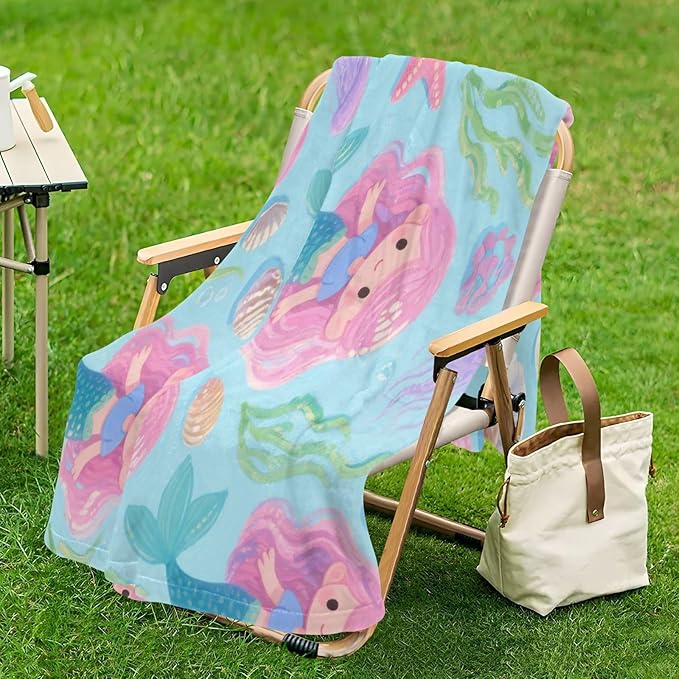 Throw Over Blanket Cute and Cartoonish Pink Mermaid Jellyfish Blanket Throw 50x70 Inches