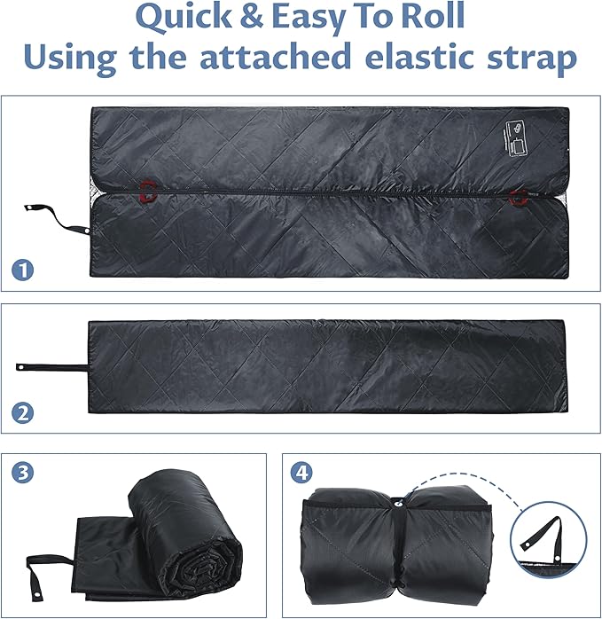 Tirrinia Waterproof Outdoor Blanket with Sherpa Lining Windproof Triple Layers Warm Comfy Foldable for Camping Stadium Beach Picnic Grass Concerts Car Dog 51''X 59'' &amp 59''X 80''