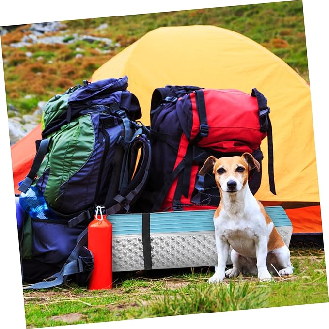 Egg Crate Folding Camping Mat Moisture Sleeping Pad Insulated Thermal Pad for Backpacking Outdoor Adventures Blue Membrane