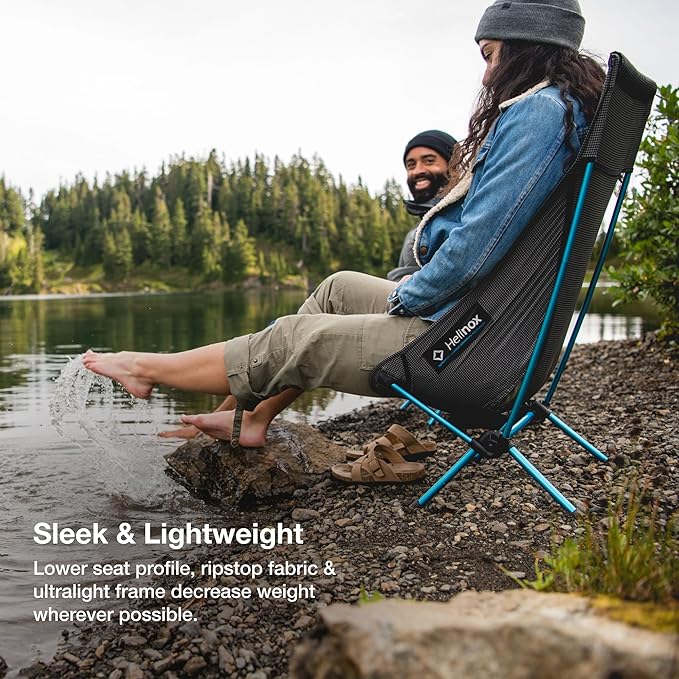 Helinox Chair Zero Highback Chair 1.43lbs Ultralight High Back Camping Chair Backpacking Folding Outdoor Chairs Black