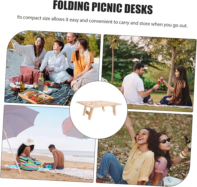 Happyyami Picnic Tables Folding Outdoor Table for Wine Picnic for Outdoor and Indoor Use