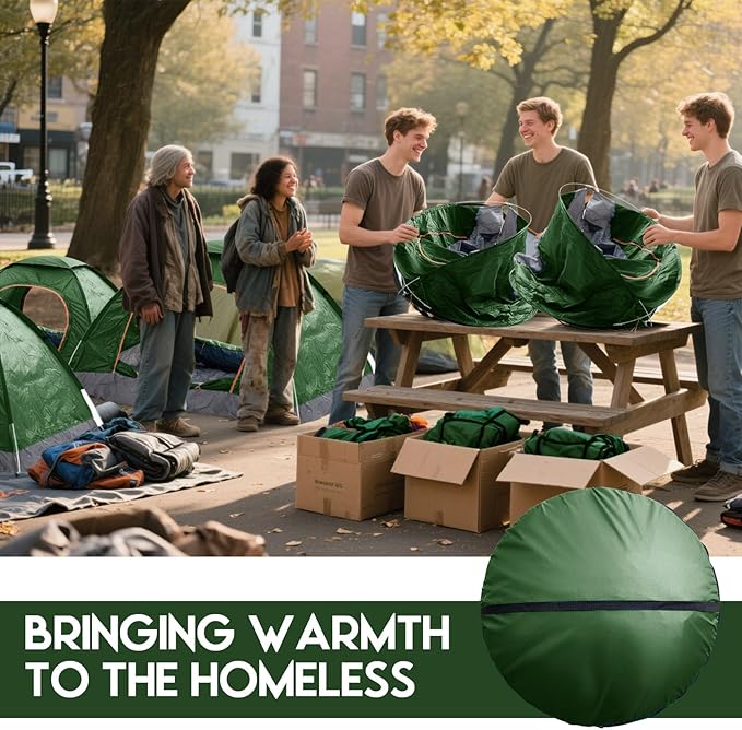 Camping Tents for Homeless Bulk 2 Person Homeless Backpacking Supplies Pop up Adult Waterproof Instant Easy Setup Tent for Hiking Outdoor Travel Camping Donation
