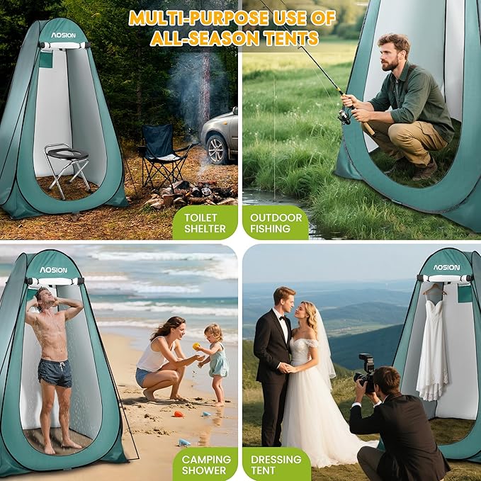 AOSION Privacy Shower TentPop Up Changing TentCamp Bathroom Changing Dressing RoomSun Sunshade Canopy Outdoor Rain Shelter for Camping Hiking Beach Picnic Fishing. (Army Green)