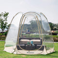 Alvantor® Pop Up Bubble Tent® - 10’ x 10’ Instant Igloo Tent® - 4-6 Person Screen House for Patios - Large Oversize Weather Proof Pod - Cold Protection Camping - Beige