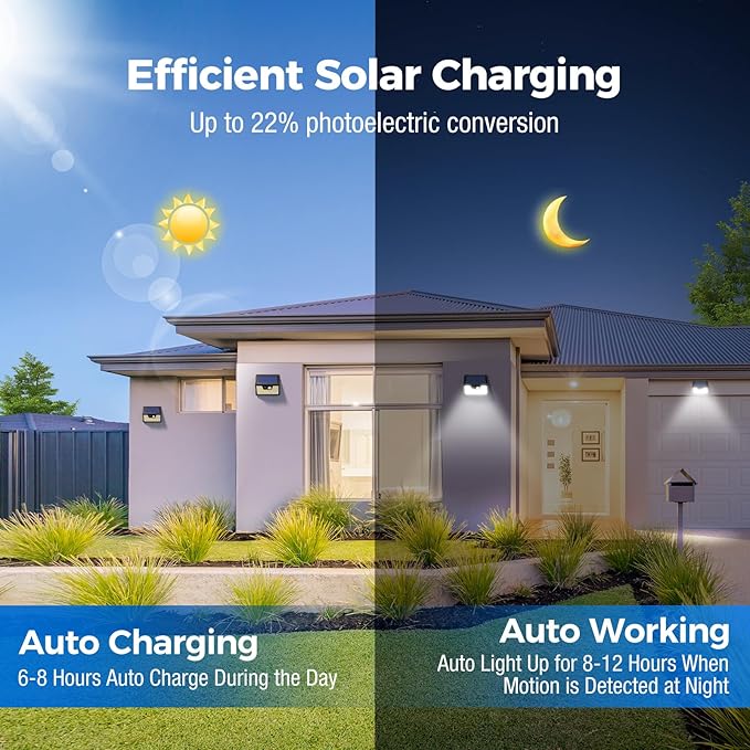 Peasur Solar Lights Outdoor Waterproof [12 Packs/140 LEDs] 3 Lighting Modes Solar Motion Sensor Light Outdoor Ultra Bright Security Lights Outdoor Solar Lights for Outside Fence Yard Patio Deck