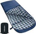 Cold Weather Sleeping Bag 100% Cotton Flannel XXL for Adults Big and TallFree Compression Sack