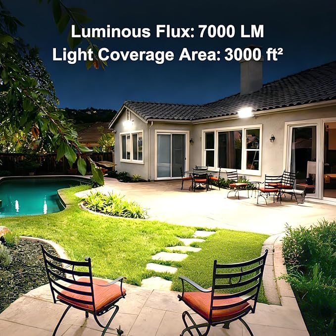 LED Flood Light Outdoor 50W 2 Pack LED Work Light with Plug &amp 6.5 FT Cord 7000LM Security Lights 6500K Daylight White Outdoor Flood Lights IP67 Waterproof Floodlight for Garden Yard