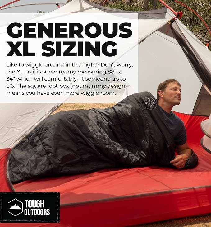 Tough Outdoors Sleeping Bags for Adults &amp Kids Sleeping Bags Girls Boys Teens - Camping Sleeping Bag for Backpacking- Cold Warm Weather &amp Summer Sleeping Bag - Lightweight Waterproof Compact S