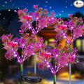 Neporal Solar Garden Lights 4PK Purple Phalaenopsis Solar Flowers Outdoor Waterproof Solar Lights Outdoor Decorative for Garden Yard Decor