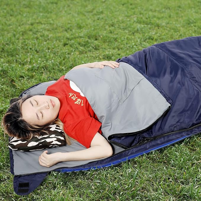 REDCAMP Ultra Lightweight Sleeping Bag for Backpacking Hiking Comfort for Adults Warm Weather with Compression Sack
