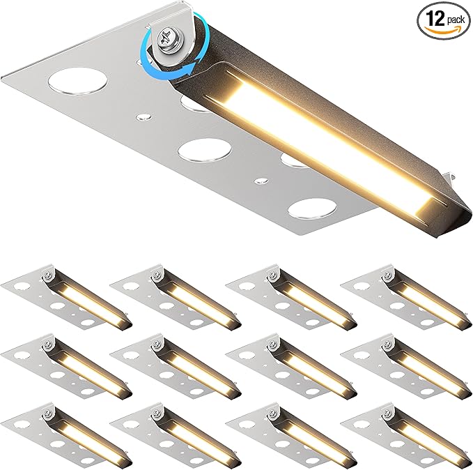 SUNVIE 7 Inch Retaining Wall Lights 5W LED Hardscape Lighting 12V-24V Low Voltage Step Lights 3000K Warm White Waterproof Outdoor Landscape Lighting for Patio Walls Stairs 12-Pack with Connectors