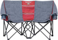 SUNNYFEEL Folding Double Camping Chair Oversized Loveseat Chair Heavy Duty Portable/Foldable Lawn Chair with Storage for Outside/Outdoor/Travel/Picnic Fold Up Camp Chairs for Adults 2 People