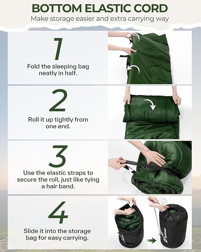 Sportneer 0 Degree Sleeping Bag for Cold Weather XL Winter Sleeping Bag for Adults Flannel Lined Camping Sleeping Bag 32°F–59°F Rated 87 x 33.5 4.4 lbs Detachable Hood Compression Sack