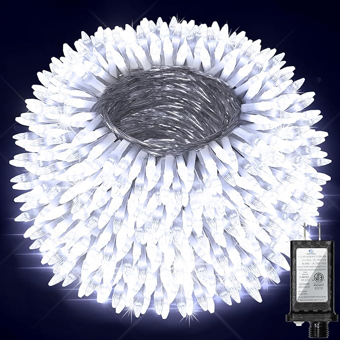 750 LED Christmas String Lights Outdoor 240FT Twinkle Fairy Lights with Timer &amp Memory 12 Modes Dimmable Waterproof Tree Light for House Patio Wedding Party Christmas Decororations Cool White