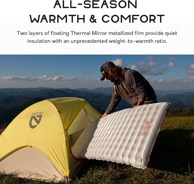NEMO Equipment Tensor All-Season Ultralight Insulated Sleeping Pad - Regular Wide (72x25) - Blade / Spicy Orange
