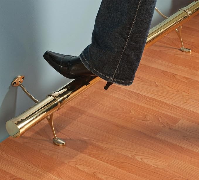 Outwater 2 Diameter x 16' Bar Foot Rail Kit – Complete Undercounter Mount Hardware and Tubing Dome End Cap Antique Copper Finish