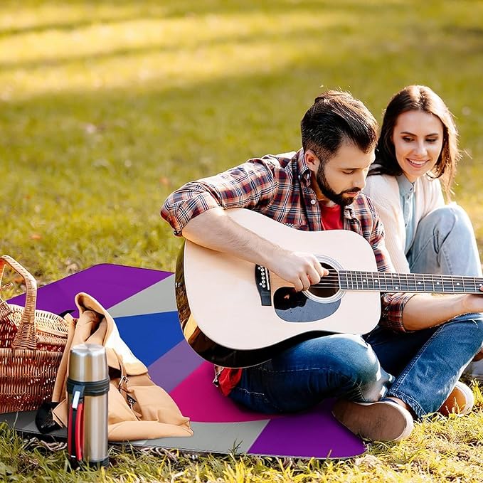 Rainbow Hearts Gay Pride Flag Colored Waterproof Outdoor Picnic Blanket Sandproof Beach Mat for Camping Hiking Grass Travelling