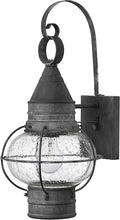 Hinkley Cape Cod 2200DZ Medium Wall Mount Onion Lantern Clear Seedy Glass Wet Rated Aged Zinc