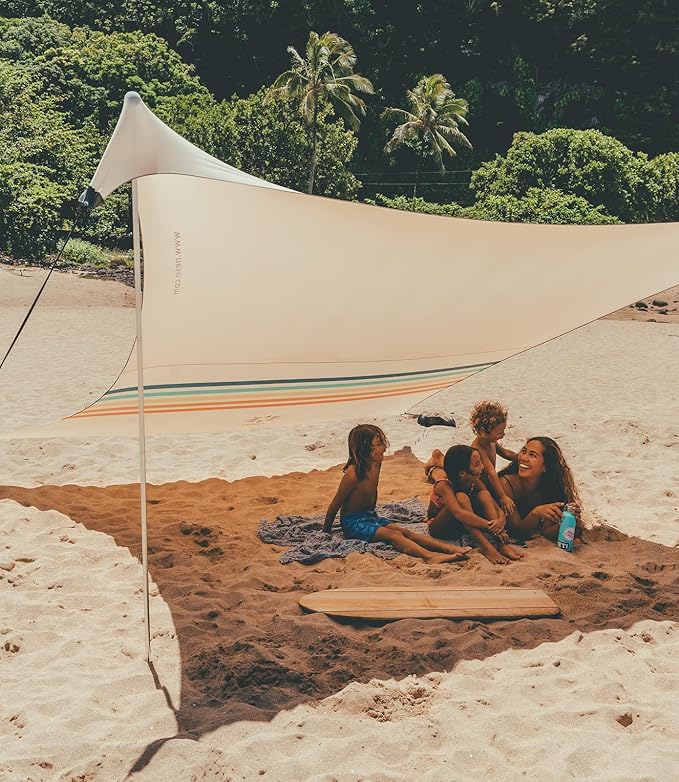 Neso Grande Portable Beach Tent Sun Shelter - Lightweight Beach Shade Canopy - Easy Setup for Family Outings - Patented Reinforced Corners - UPF 50+ Sun Protection - 7ft Tall 9 x 9ft