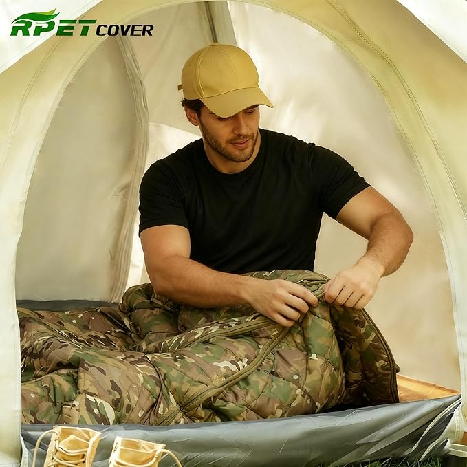 RPET Water Resistant Poncho Liner Blanket-Ideal for CampingHikingOutdoor Survivalwith Compression Sack for Easy Carry