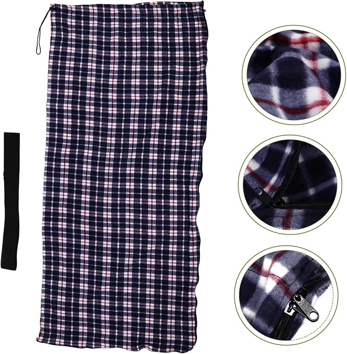Lightweight Fleece Liner for Adults Portable Warm Camping Hiking Sack Foldable Design for Space Saving Machine Washable Indoor Outdoor Travel Blanket
