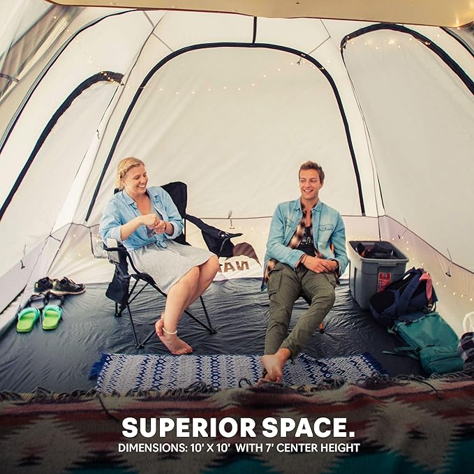Napier Backroadz SUV Tent | 10' x 10' SUV Car Camping Tent | Fits All CUVs SUVs and Minivans | Sleeps 5 | Spacious Durable Easy Set-up | Gray/Green | Model 19100